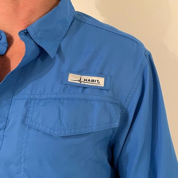 Habit Long Sleeve River Guide Fishing Shirt Size Large - Picture 4 of 6